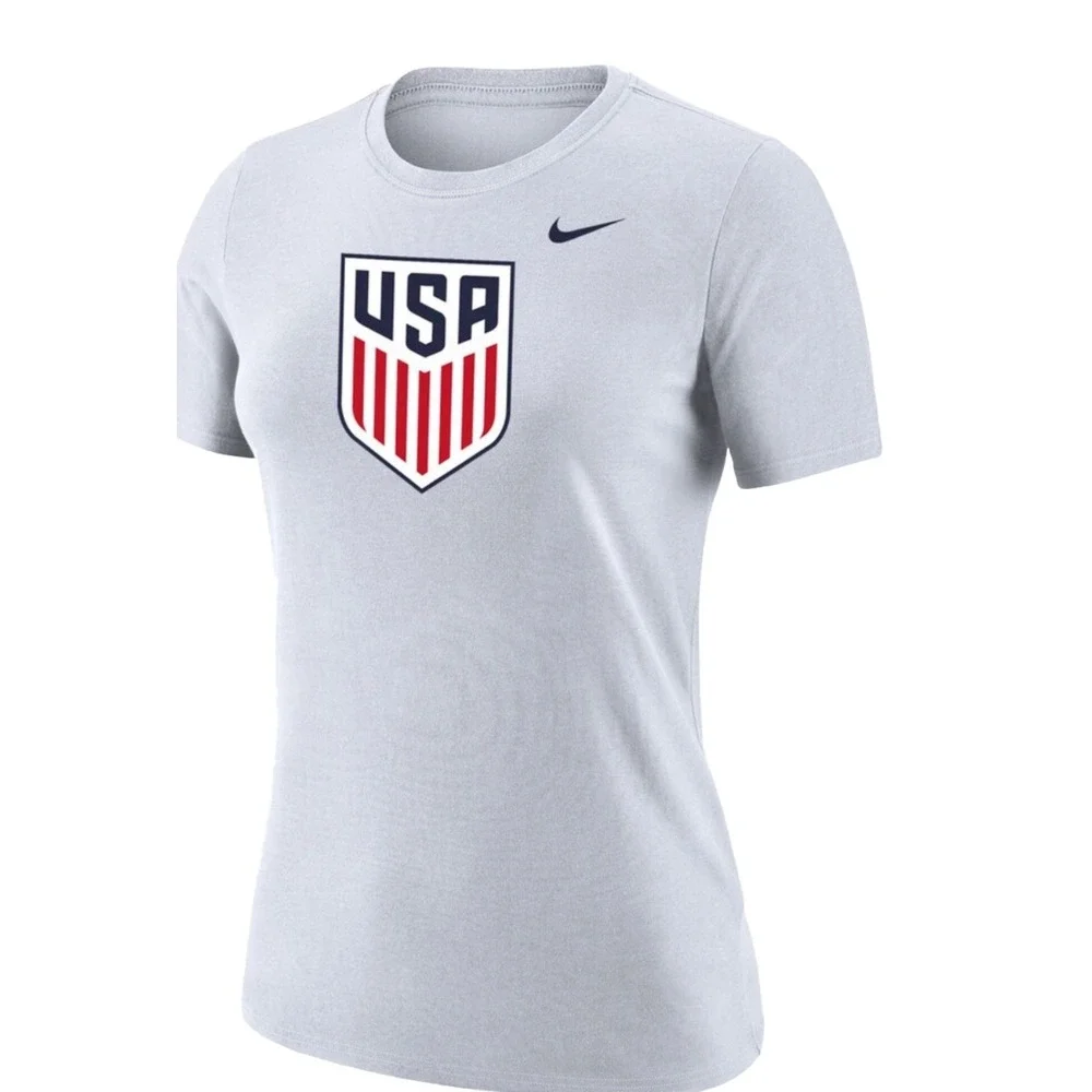Nike Team USA Women's training Club Crest Cotton T-Shirt White Size XL New